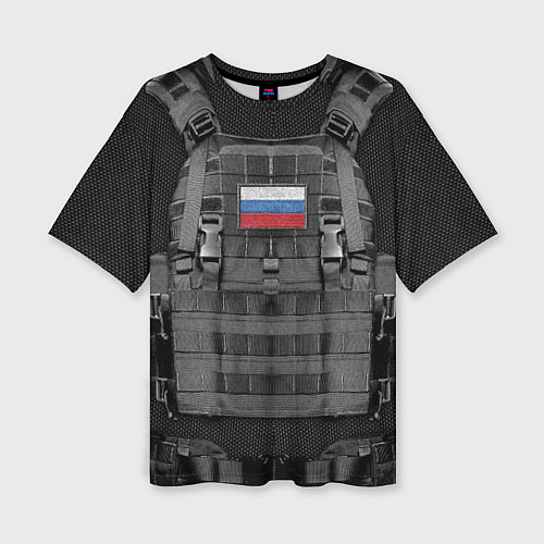 Женская футболка оверсайз Бронежилет армии России / 3D-принт – фото 1