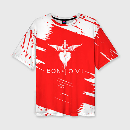 Женская футболка оверсайз Bon jovi / 3D-принт – фото 1