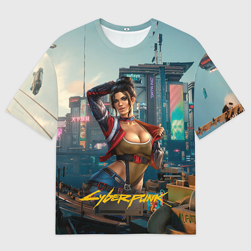 Женская футболка оверсайз Panam Cyberpunk2077 18 / 3D-принт – фото 1