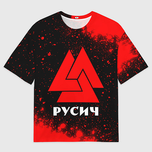 Женская футболка оверсайз РУСИЧ - ВАЛЬКНУТ Краска / 3D-принт – фото 1