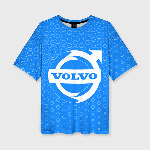 Женская футболка оверсайз VOLVO Соты / 3D-принт – фото 1