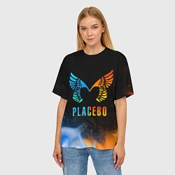 Футболка оверсайз женская Placebo, Logo, цвет: 3D-принт — фото 2