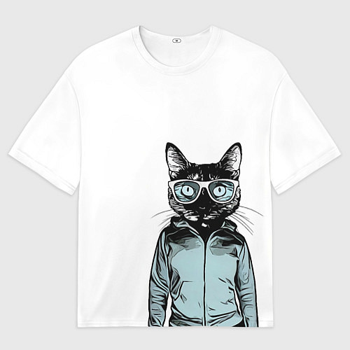 Женская футболка оверсайз Очень крутой кот / 3D-принт – фото 1