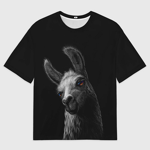 Женская футболка оверсайз Портрет милой ламы / 3D-принт – фото 1