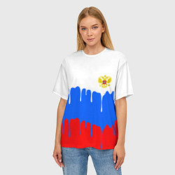 Футболка оверсайз женская Флаг герб russia, цвет: 3D-принт — фото 2