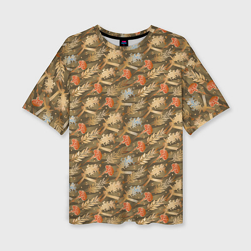 Женская футболка оверсайз Гвоздики, золотой лавр, ленточки / 3D-принт – фото 1