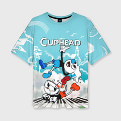 Женская футболка оверсайз Cuphead 2 чашечки