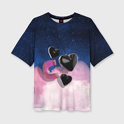 Женская футболка оверсайз Star Hearts 3D