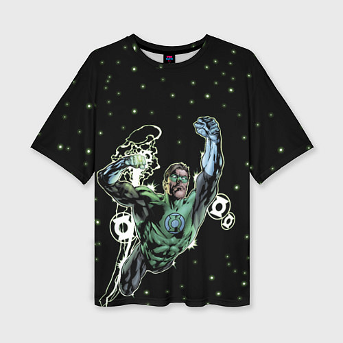 Женская футболка оверсайз Космический защитник - Зеленый Фонарь / 3D-принт – фото 1