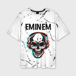 Женская футболка оверсайз Eminem ЧЕРЕП Потертости