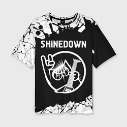 Женская футболка оверсайз Shinedown КОТ Краска
