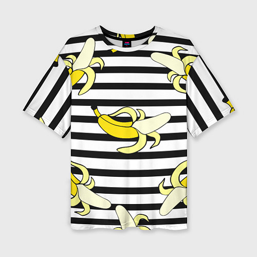 Женская футболка оверсайз Banana pattern Summer / 3D-принт – фото 1