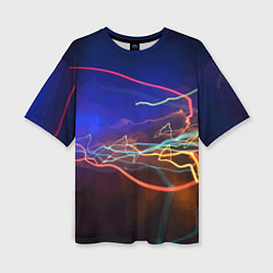 Футболка оверсайз женская Neon vanguard pattern Lightning Fashion 2023, цвет: 3D-принт