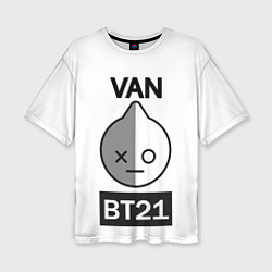 Футболка оверсайз женская BTS VAN BT21, цвет: 3D-принт