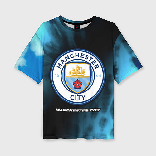 Женская футболка оверсайз МАНЧЕСТЕР СИТИ Manchester City 5 / 3D-принт – фото 1