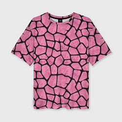 Женская футболка оверсайз Шерсть розового жирафа