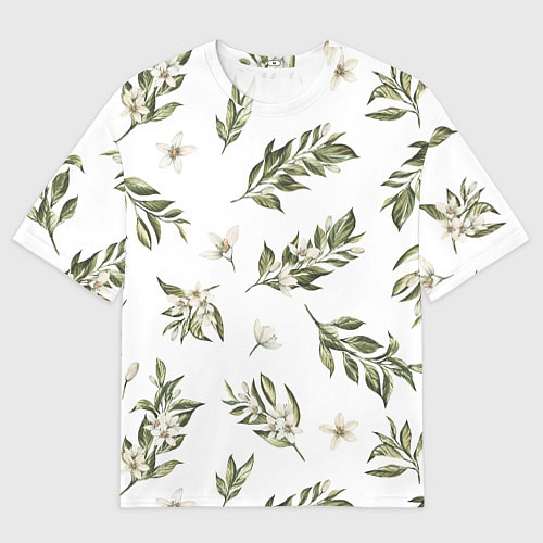 Женская футболка оверсайз Цветы Цитрусовых / 3D-принт – фото 1