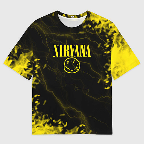 Женская футболка оверсайз Nirvana молнии / 3D-принт – фото 1