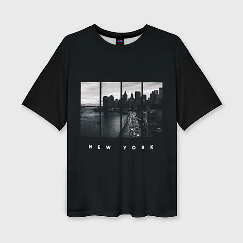 Женская футболка оверсайз НЬЮ ЙОРК NEW YORK / 3D-принт – фото 1