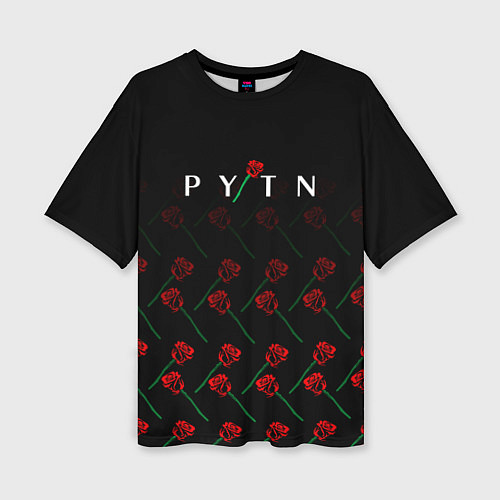Женская футболка оверсайз Payton Moormeie pattern rose / 3D-принт – фото 1