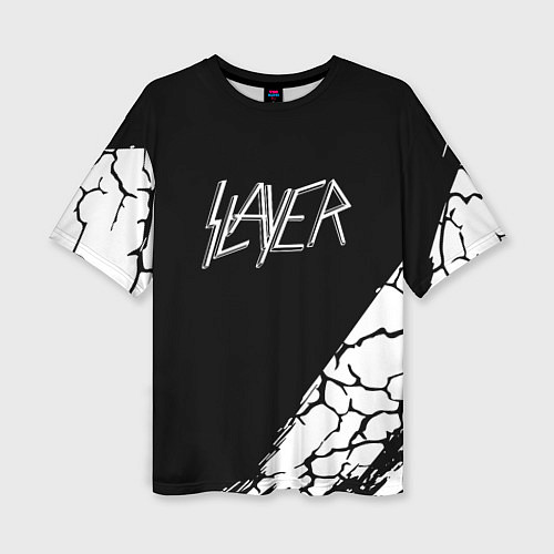 Женская футболка оверсайз Slayer Трещины / 3D-принт – фото 1