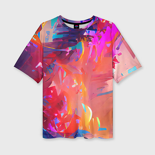 Женская футболка оверсайз Сочные краски / 3D-принт – фото 1