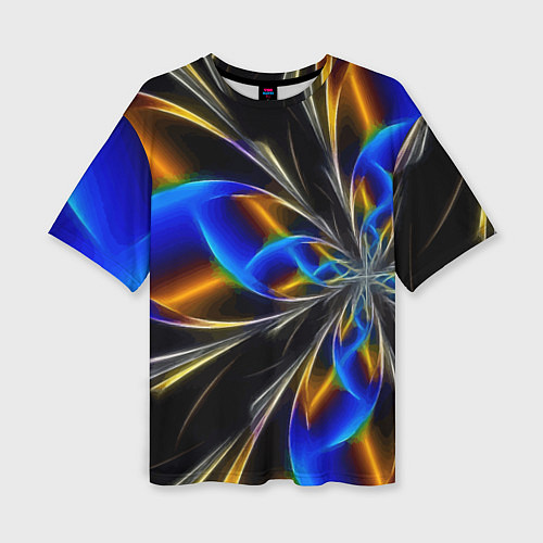 Женская футболка оверсайз Neon vanguard pattern Fashion 2023 / 3D-принт – фото 1