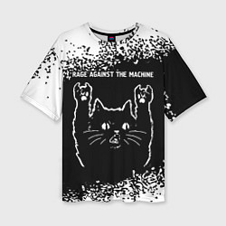 Женская футболка оверсайз Rage Against The Machine Rock Cat