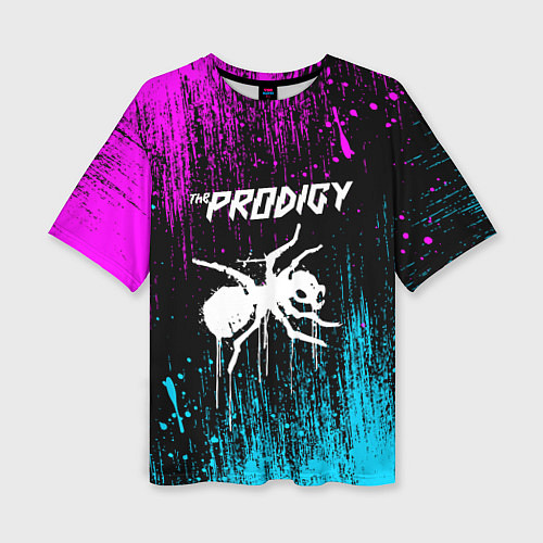 Женская футболка оверсайз The prodigy neon / 3D-принт – фото 1