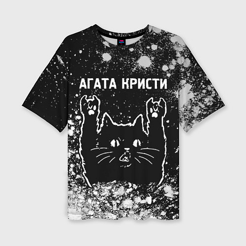 Женская футболка оверсайз Агата Кристи Rock Cat FS / 3D-принт – фото 1