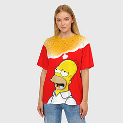 Футболка оверсайз женская Homer dream, цвет: 3D-принт — фото 2