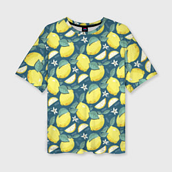 Футболка оверсайз женская Cute lemon pattern, цвет: 3D-принт