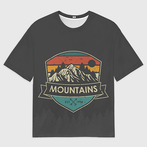 Женская футболка оверсайз Горы Mountains / 3D-принт – фото 1