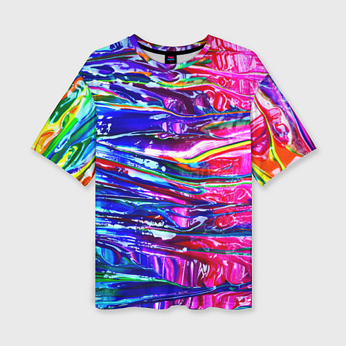 Женская футболка оверсайз Абстракция масляными красками / 3D-принт – фото 1