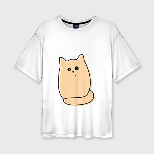 Женская футболка оверсайз Милый рыжий кот / 3D-принт – фото 1