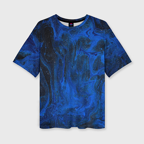 Женская футболка оверсайз Синий абстрактный дым / 3D-принт – фото 1