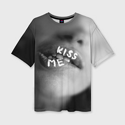Женская футболка оверсайз Kiss- me