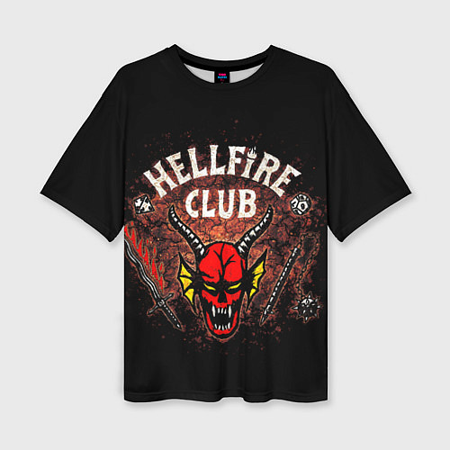 Женская футболка оверсайз Hellfire club / 3D-принт – фото 1