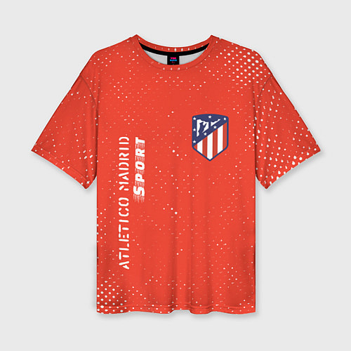 Женская футболка оверсайз АТЛЕТИКО Atletico Madrid Sport Гранж / 3D-принт – фото 1
