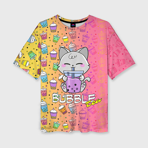 Женская футболка оверсайз Bubble Tea - Бабл Ти / 3D-принт – фото 1
