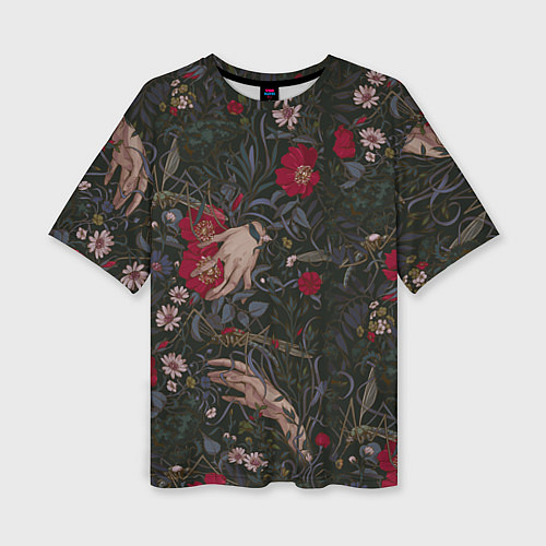 Женская футболка оверсайз Ботаника / 3D-принт – фото 1