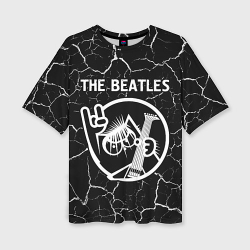 Женская футболка оверсайз The Beatles - КОТ - Трещины / 3D-принт – фото 1