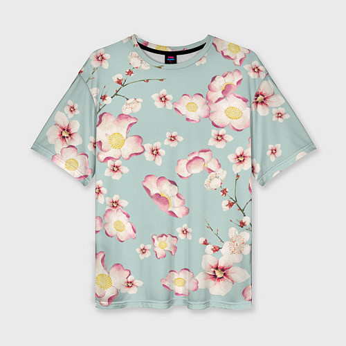 Женская футболка оверсайз Цветы Дицы / 3D-принт – фото 1