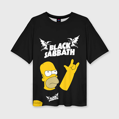 Женская футболка оверсайз Black Sabbath Гомер Симпсон Simpsons / 3D-принт – фото 1