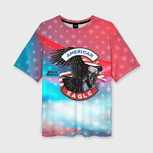 Женская футболка оверсайз Американский орел USA / 3D-принт – фото 1