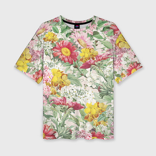 Женская футболка оверсайз Цветы Майские Герберы / 3D-принт – фото 1