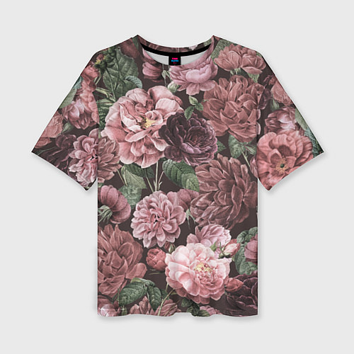 Женская футболка оверсайз Цветы Полные Любви / 3D-принт – фото 1