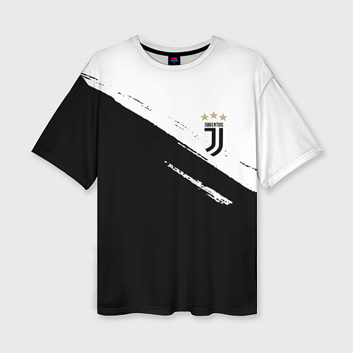 Женская футболка оверсайз Juventus маленькое лого / 3D-принт – фото 1