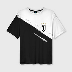 Футболка оверсайз женская Juventus маленькое лого, цвет: 3D-принт