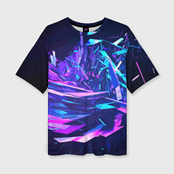 Женская футболка оверсайз Абстрактная неоновая композиция Abstract neon comp